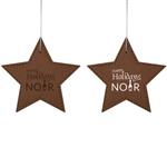 ZH1925 Leatherette Star Ornament With Custom Imprint